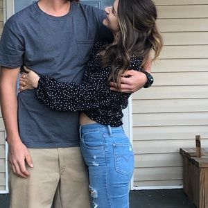 Black & White Smocked Long-sleeve